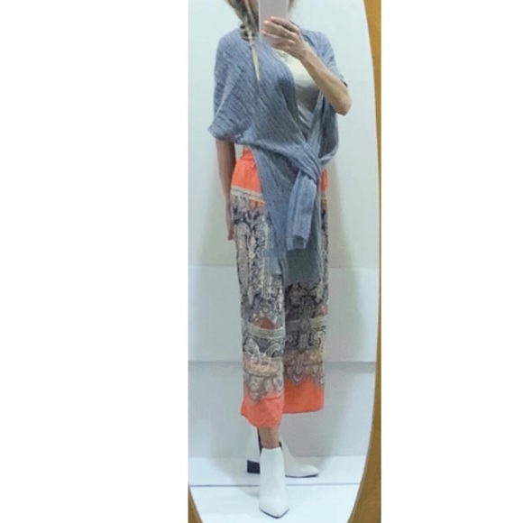 Anthropologie Sundance catalog cashmere blend boho  soft gray/ wrap - Picture 6 of 7